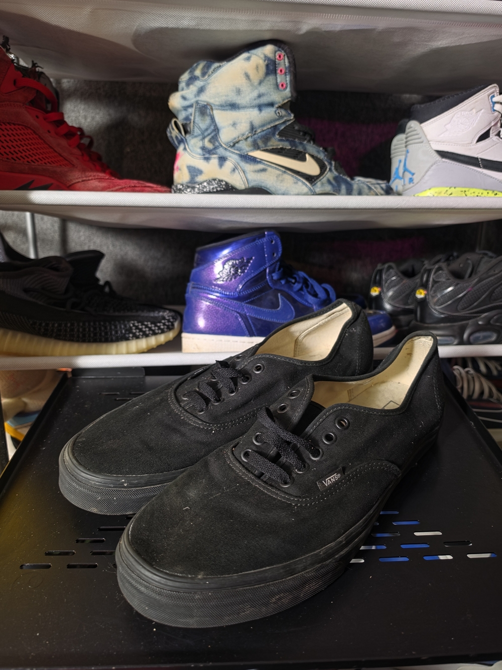 🔥 Vans Men's Size 13 Nice Shape! Black Canvas Low-Top Sneakers
